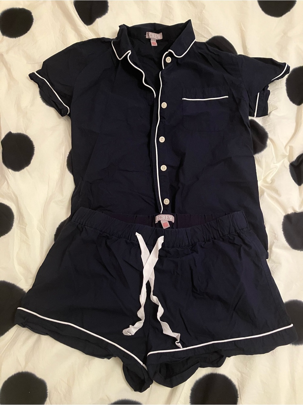 J. Crew Black Lounge Shorts with White Drawstring